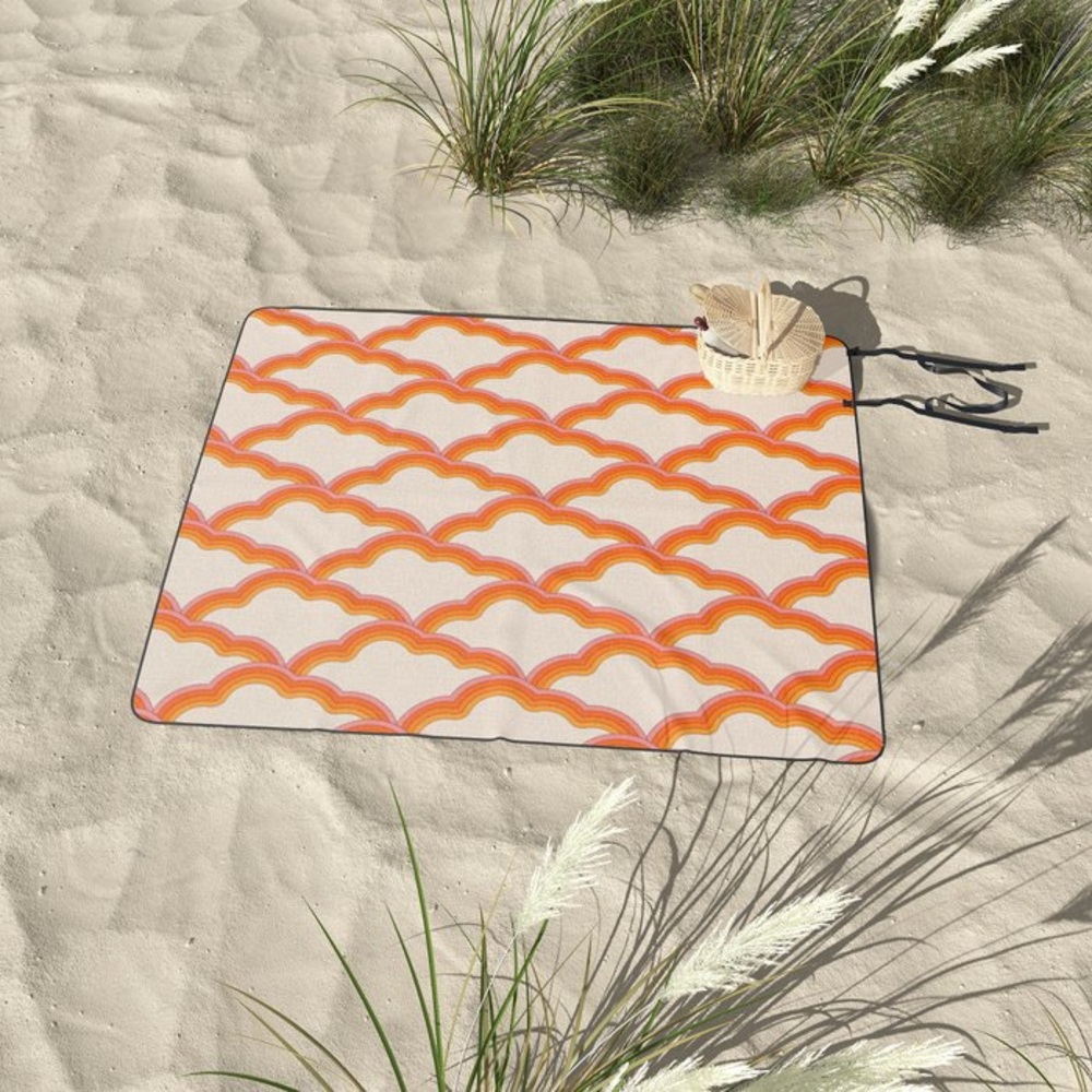 Society6 water resistant Warm Clouds picnic Blanket NWT